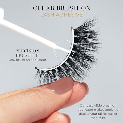 Lilly Lashes Clear Eyelash Glue - Latex-Free Brush-On Adhesive