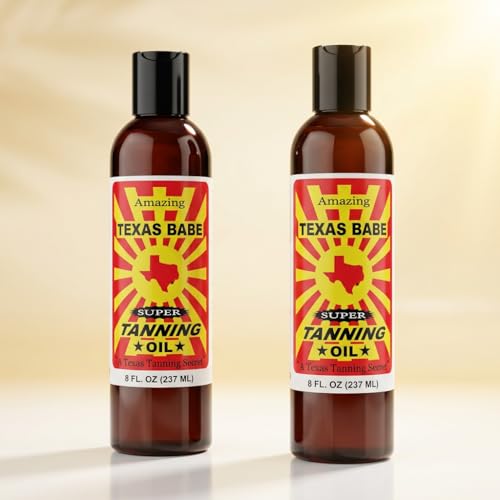 Texas Babe Tanning Oil 8 oz (Pack of 2) – Natural, No SPF