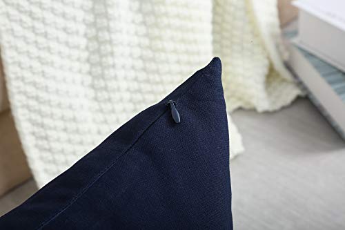TangDepot 100% Cotton Dark Navy Throw Pillow Cover 12x20
