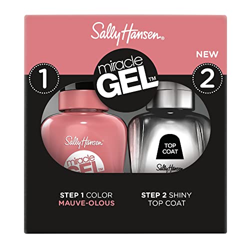 Sally Hansen Miracle Gel Nail Polish Duo - Mauve-olous & Shiny Top Coat