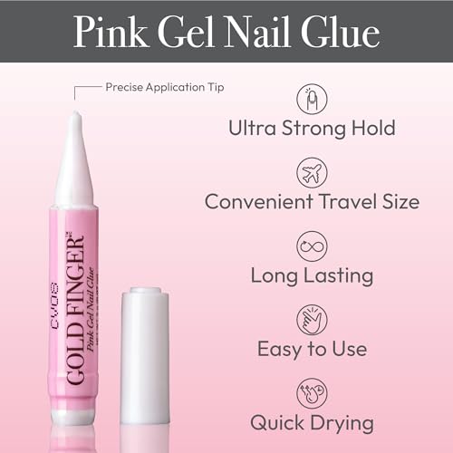 Goldfinger Professional Nail Glue - Super Strong, Fast-Drying, Pack of 5