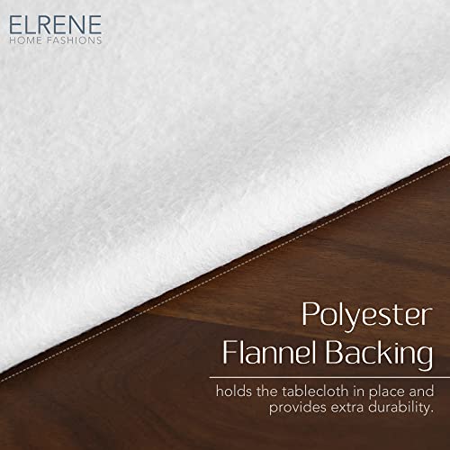 Elrene Camile Floral Damask Vinyl Tablecloth, 60" x 84" Oval, Brick