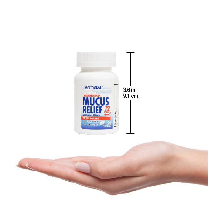 HealthA2Z Guaifenesin Mucus Relief Expectorant 1200 mg - 50 Tablets