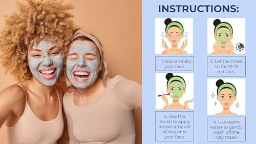 ClayCo! 10-Piece Clay Mask Set with Rose, Dead Sea, Green Tea, Aloe Vera & 24K Gold for All Skin Types