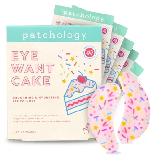 Patchology Eye Want Cake Hydrating & Smoothing Eye Patches ? Under Eye Masks for Puffy Eyes, Dark Circles, and Fine Lines ? Birthday Cake Inspired Self-Care Essentials, 5-Pack