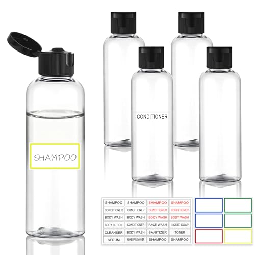 5 Pack TSA-Approved 3.4 oz Travel Bottles - Leak-Proof Containers