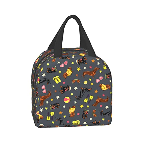 Dachshund Portable Lunch Tote Bag - Insulated & Reusable for Work, Travel, Picnic