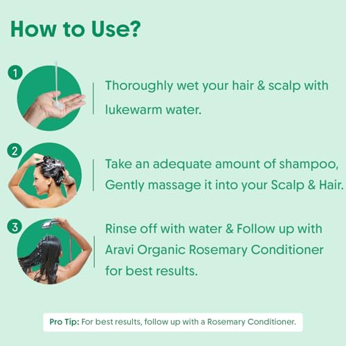 Aravi Organic Rosemary Shampoo for Hair Growth & Hair Fall Control 200ml