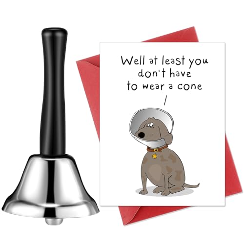 Funny Get Well Gift Set - Silver Hand Bell & Recovery Card
