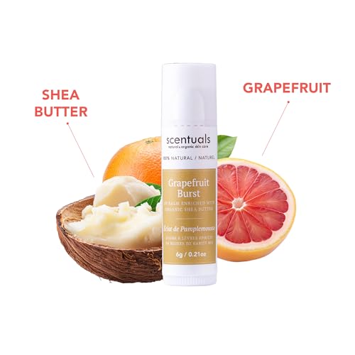 Scentuals Grapefruit Burst Lip Balm Set of 3 - Natural Hydration