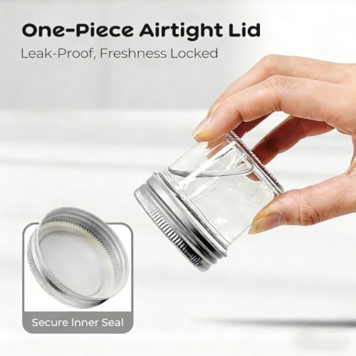 12 Pack 2 oz Mini Mason Jars with Airtight Lids - PureRoot