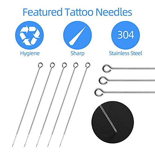 JimKing Tattoo Needles Set #12 Mixed RL+RS+M1 - 100pcs Disposable Sterilized