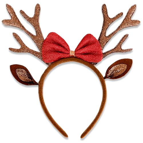 Brown Christmas Reindeer Headband - Antlers for Women