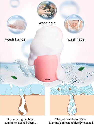 KOVCOAP 0.5oz Pink & White Foam Maker for Face Wash - 2 Pack, Marshmallow Skin Care Tool