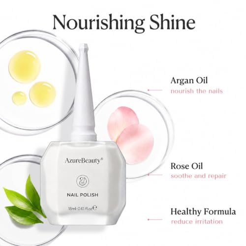 AZUREBEAUTY Warm White Nail Polish - Quick Dry, Long Lasting 18ml