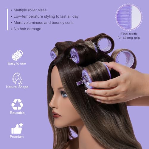 IKOCO 38-Piece Self-Grip Hair Roller Set with Clips, Comb & Travel Bag