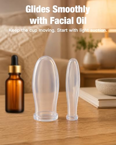 Facial Cupping Set - 4 Silicone Massage Cups for Skin Tightening & Relaxation