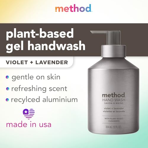 Method Premium Gel Hand Wash - Violet & Lavender, 12 Fl Oz, Hydrating Formula