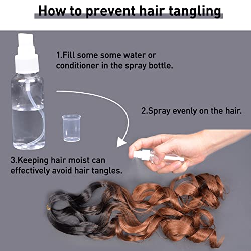 Luoyudu French Curly Braiding Hair 24Inch Loose Wavy 8 Packs #1B Black Bouncy Braiding Hair Extensions 75g/Pack Synthetic French Curl Crochet Hair Extensions£¨8packs,24Inch)