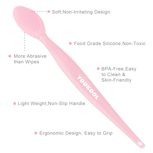 Dual-Sided Silicone Lip Scrub Brush Tool - 2pcs Pink