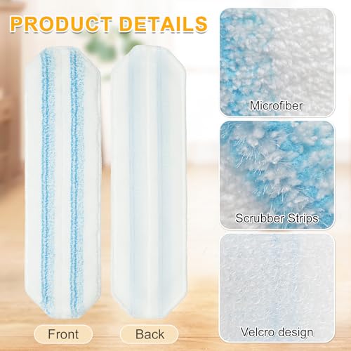 Microfiber Mop Pads for OCedar H2prO Flat Mop - 6 Pack Replacements