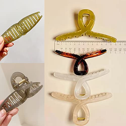 Large Jelly Hair Claw Clips Set for Thick Hair - 4 Pcs