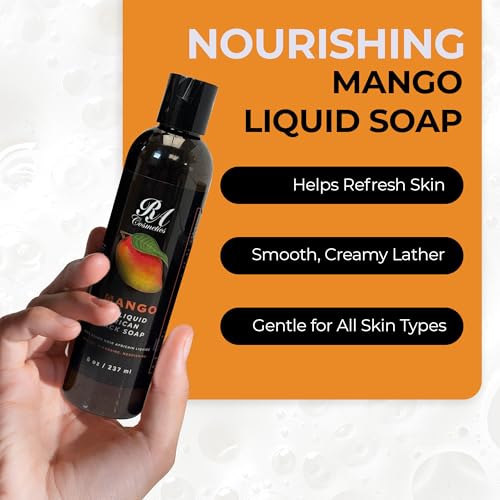 Liquid African Black Soap with Mango - Natural Face & Body Cleanser