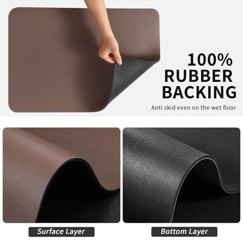 Absorbent Coffee Mat - Quick Dry Rubber Backed Dish Drying Mat for Kitchen