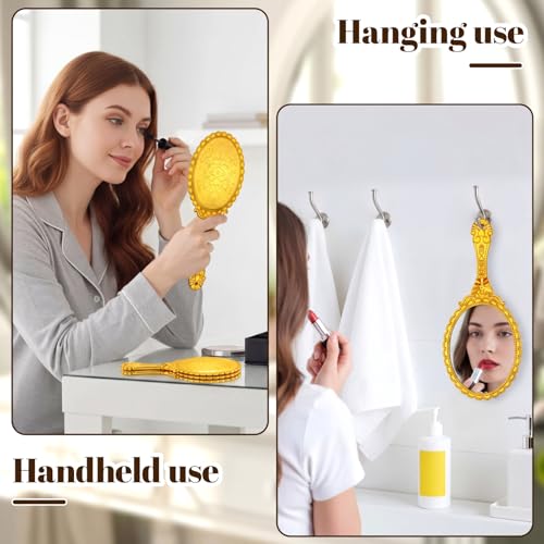 Qunclay 12 Pcs Gold Vintage Hand Mirror Set - Portable & Elegant