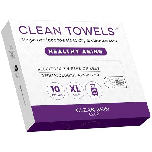 Clean Skin Club Healthy Aging Clean Towels XL - Travel Pack of 10