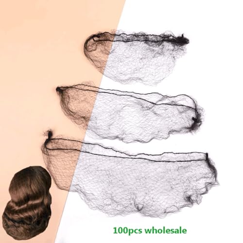 SUSISANG 100pcs Extra Large Invisible Hair Nets for Long Hair & Wigs