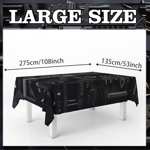 Army Pistol Shooting Theme Tablecloth - 53 x 108 Inches