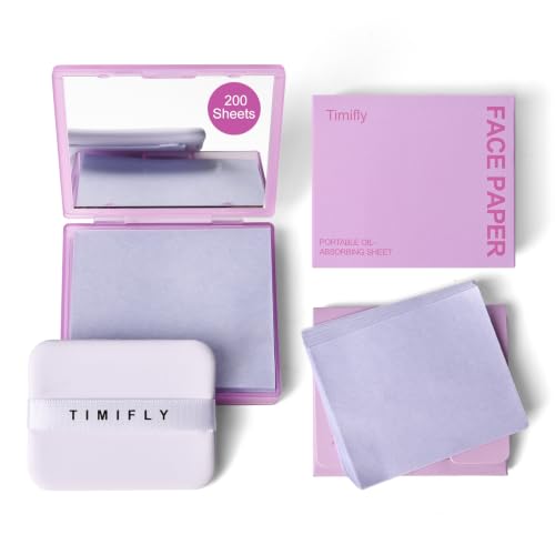 KYDA 200 Sheets Oil Blotting Paper Set with Mirror & Puff