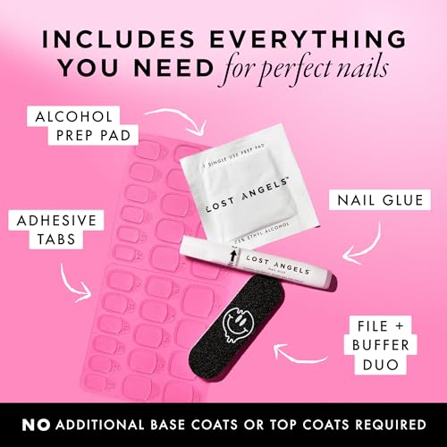 Lost Angels Say Less Chrome Press On Nails - Almond Shape - 30 Count