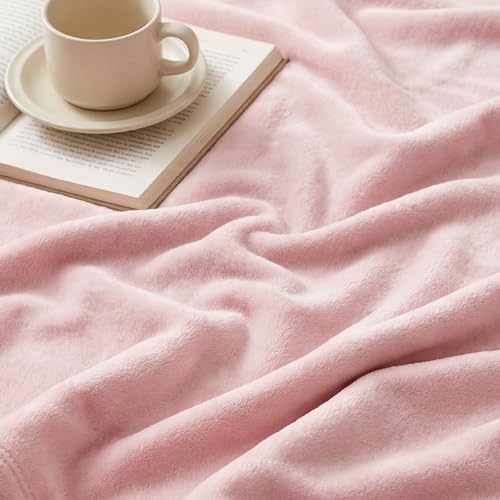 Bedsure GentleSoft Pink Throw Blanket - 50x60 Inches Cozy Fleece