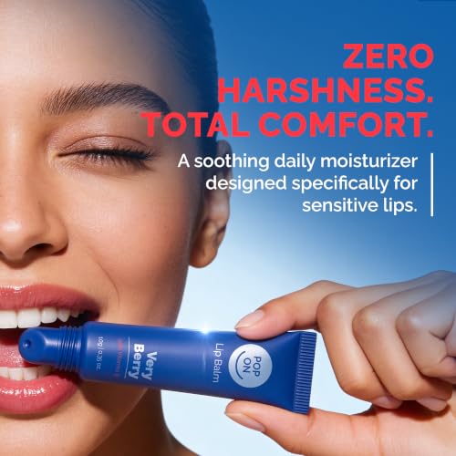 Pop On Moisturizing Lip Balm with Shea Butter & Vitamin E - Deep Hydrating, Sensitive Lips, Travel Pack