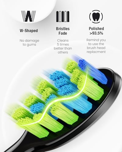 7AM2M Black Sonic Electric Toothbrush - 40,000 VPM, Type-C Charging