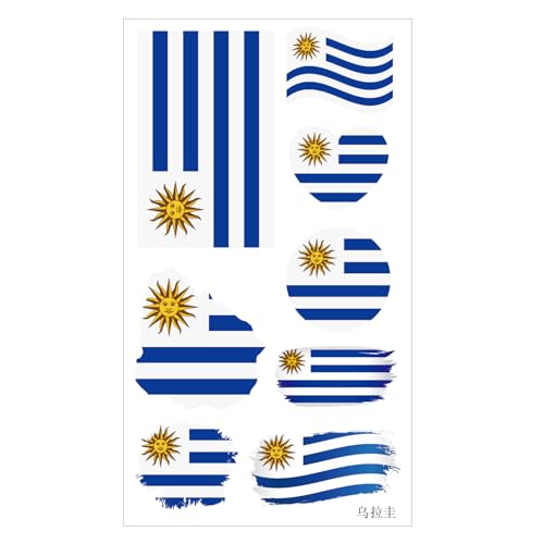 Maigitur Pattern Q44 World Flag Temporary Tattoos 10 Sheets Multicultural Stickers