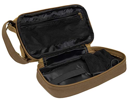 Rothco Deluxe Canvas Travel Kit Coyote Brown Vintage Dopp Toiletry Organizer