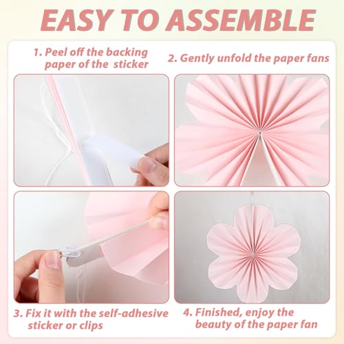 9PCS Pastel Paper Flowers Decoration Set for Classroom & Parties