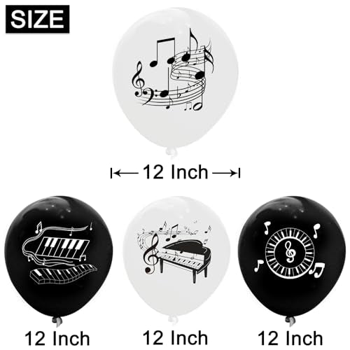 60PCS Piano Note Latex Balloons - Music Themed Party Decorations