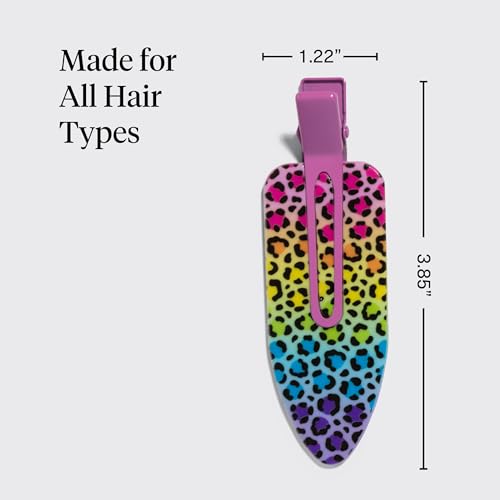 Lisa Frank x Kitsch XL Creaseless Hair Clips - 2pcs Rainbow Leopard
