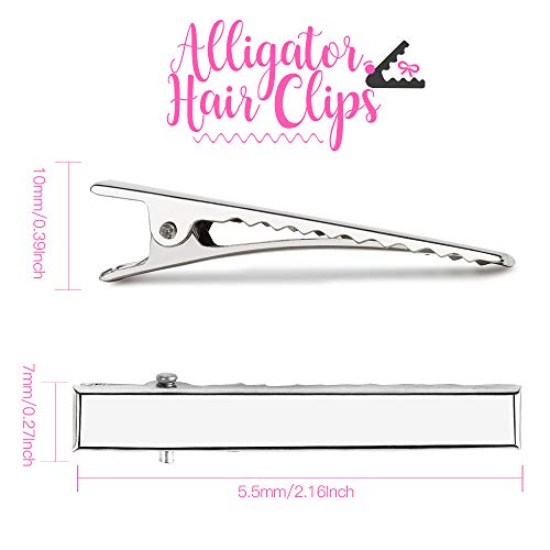 YGDZ 120pcs 2.17 Inch Metal Alligator Hair Clips for Bows and Styling
