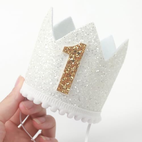 KOJIN 1st Birthday Hat - White Boho Cake Smash Prop