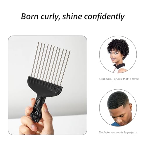 3-Pack Hair Pick Comb Set for Curly & Afro Hair - Detangling & Styling