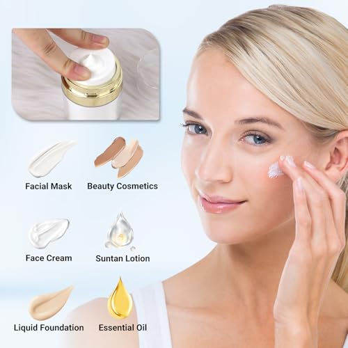 Segbeauty 30ml Airless Pump Travel Jars for Creams - 4 Pack Refillable
