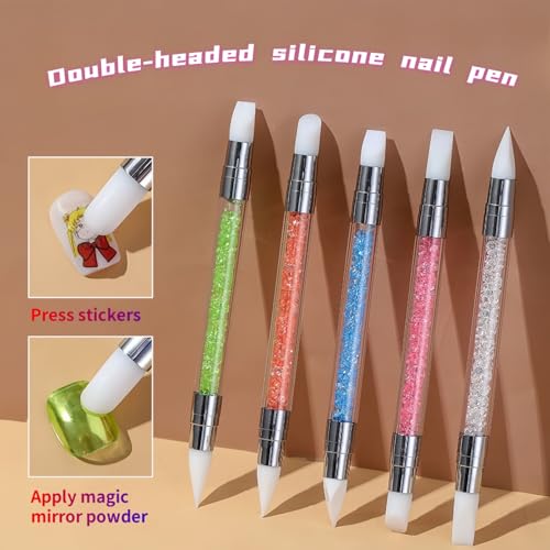 5Pcs Dual-Tipped Nail Art Pens - Professional Dotting Tools for Nail Design