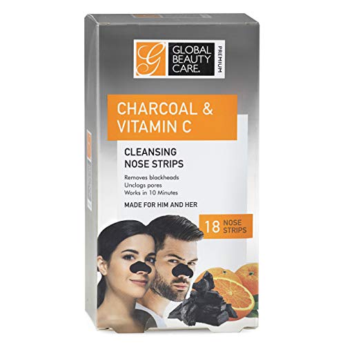 Global Beauty Care Charcoal & Vitamin C Nose Strips - Deep Cleansing Pore Patches, 18 Count (Variation: Charcoal-Vit C -2)