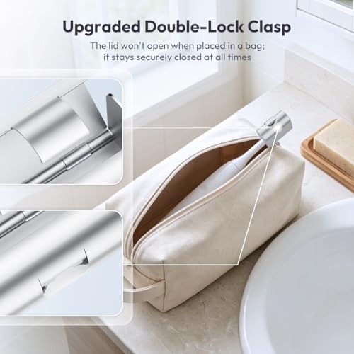 3-Pack Aluminum Alloy Toothbrush Covers for Travel - Black, Silver, Pink
