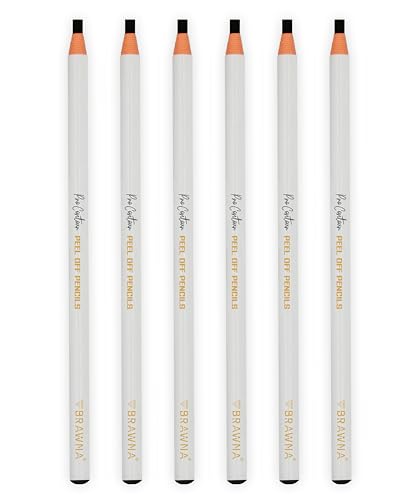 BRAWNA 6-Piece Peel-Off Eyebrow Mapping Pencil Set - Waterproof PMU Kit